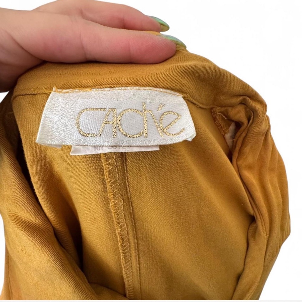 Cache Vintage Blouse Button Down Yellow Ruffled B… - image 6